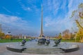 Moscow/ Russia Ã¢â¬â Oktober, 17, 2019: Monument to the Solar System on the avenue of Cosmonauts